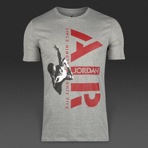 Jordan Since 1985 Tee Dark Grey Heather / Gym Red for Men